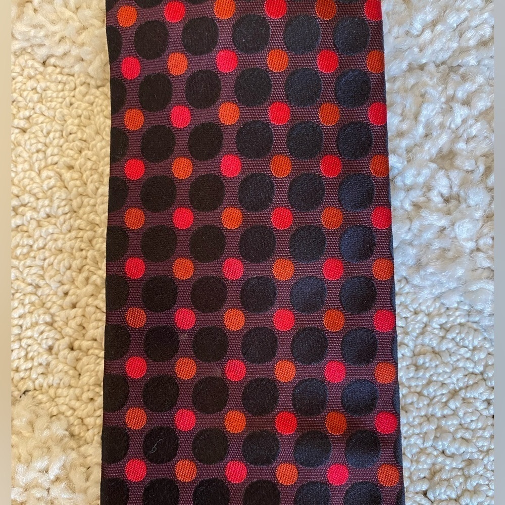 Boss Red and black neck tie polkadots
